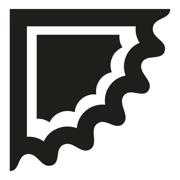 Decorative corner frame with wavy scalloped border Stock Illustration