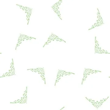 Decorative corner glyph vector seamless pattern flat Stock Illustration