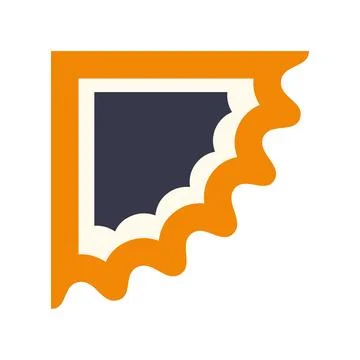 Decorative corner graphic design element in orange and blue Stock Illustration