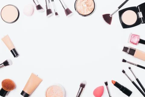Decorative cosmetics and accessories 库存照片