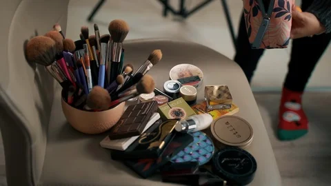 Decorative Cosmetics For Makeup Stock Footage 118261595