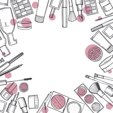 Decorative cosmetics for makeup. Illustrazione stock