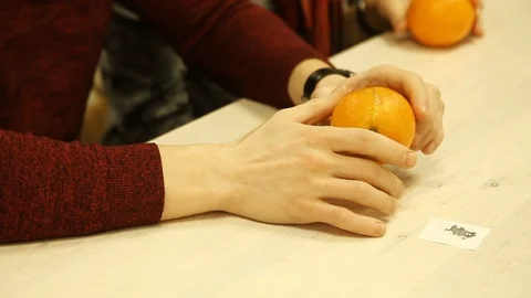 Decorative crafts from oranges Stock Footage 95590438