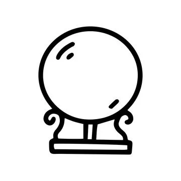Decorative crystal ball line vector doodle simple icon Stock Illustration