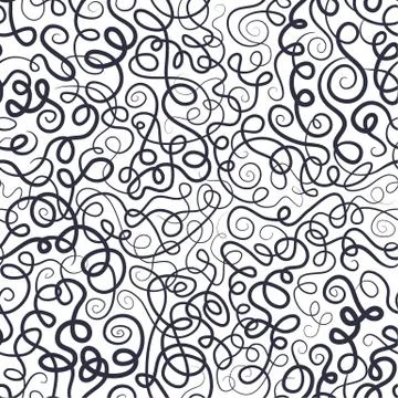 Decorative curly waves lines pattern 스톡 일러스트