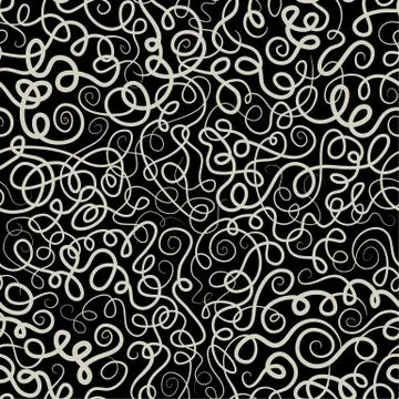 Decorative curly waves lines pattern Stock Illustration