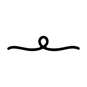 Decorative curved loop divider vector illustration with smooth flowing line.. Stock Illustration