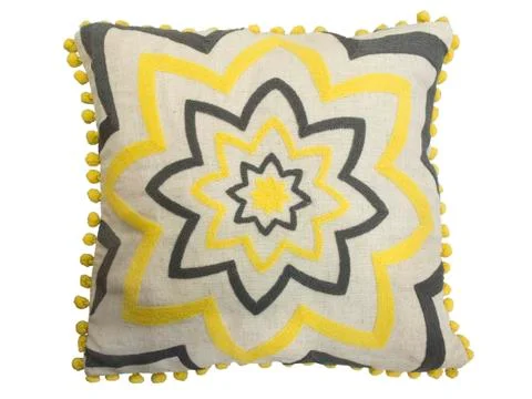 Decorative cushion with geometrical pattern Stock Photos