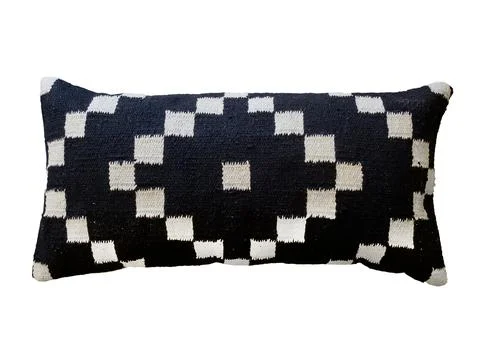Decorative cushion with knitted pattern. Stock Illustration
