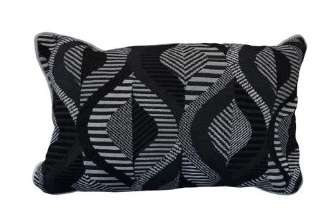 Decorative cushion with knitted pattern Stock Photos