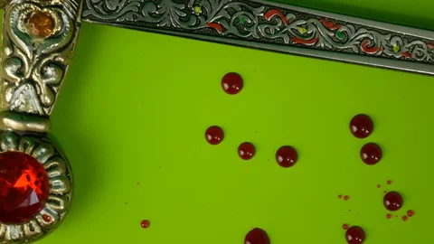 Decorative Dagger Horror Themed Rotating Object Stock Footage 127924343