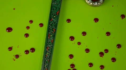 Decorative Dagger Horror Themed Rotating Object Stock Footage 127924361