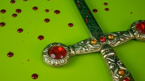 Decorative Dagger Horror Themed Rotating Object Stock Footage 127924410