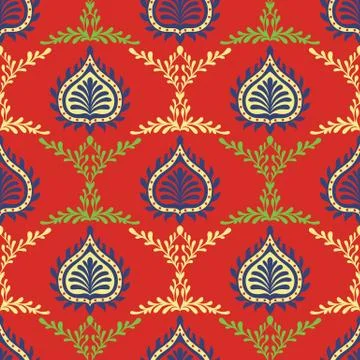 Decorative damask vector seamless pattern design Stock Illustration