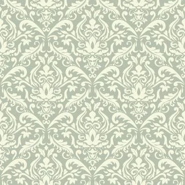 Decorative damask vector seamless pattern design Stock Illustration