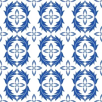 Decorative damask vector seamless pattern design Stock Illustration