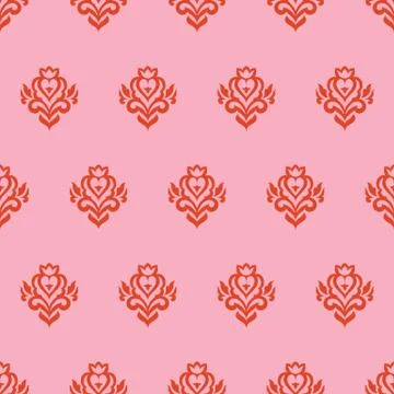 Decorative damask vector seamless pattern design Stock Illustration
