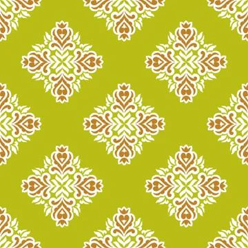 Decorative damask vector seamless pattern design Stock Illustration