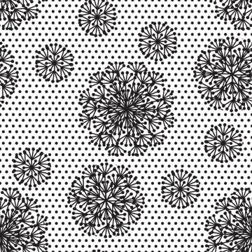 Decorative dandelion flowers seamless pattern. Stock Illustration