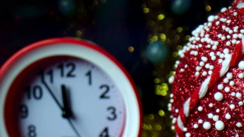 Decorative decoration and large clock, close-up. The needle moves along the dial Stock Footage 166103856