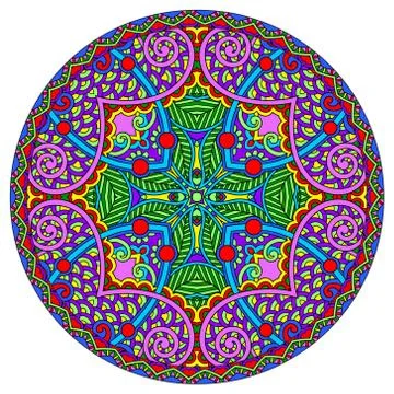 Decorative design of circle dish template, round geometric patte Illustrazione stock