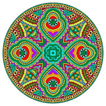 Decorative design of circle dish template Stock Illustration