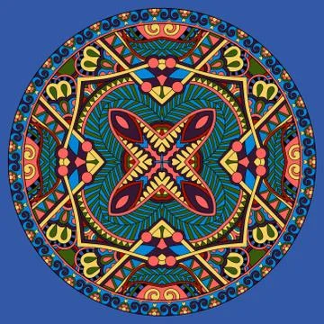 Decorative design of circle dish template Stock Illustration