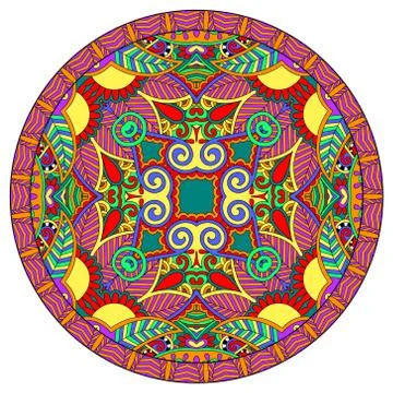 Decorative design of circle dish template Stock Illustration