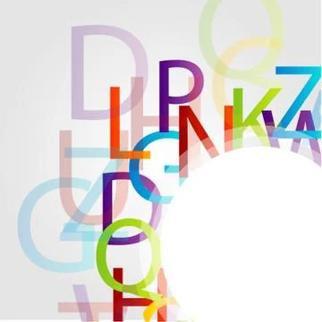 Decorative design element with colorful alphabets Stock Illustration
