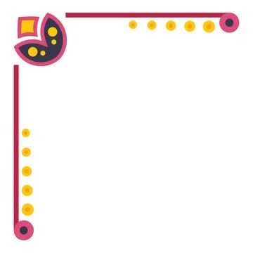 Decorative design element forming a geometric corner border Stock Illustration