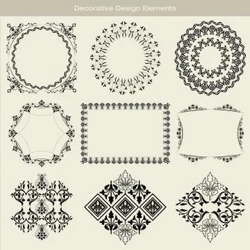 Decorative design elements Stock Illustration