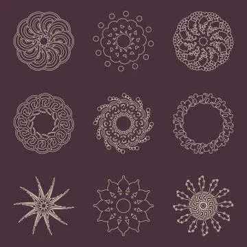 Decorative design elements. Patterns set. 스톡 일러스트