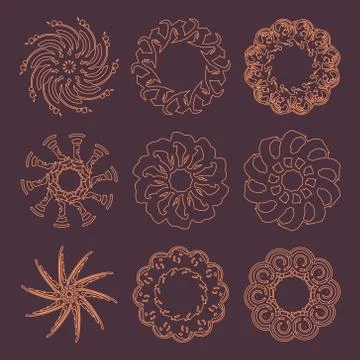 Decorative design elements. Patterns set. 스톡 일러스트
