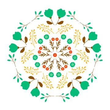 Decorative design of floral mirror pattern on white background. Stock Illustration