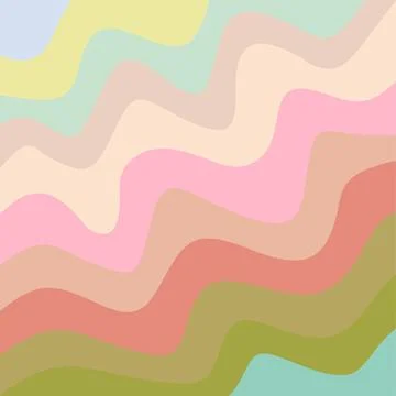 Decorative design of waving shabby pattern. Colorful vintage wave background.   Stock Illustration