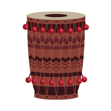 Decorative dholak drum precaution vector illustration isolated Stock Illustration