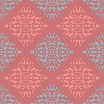 Decorative Diamond Abstract Pattern In Pink And Blue Stock Illustration