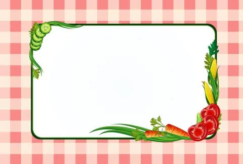 Decorative diet border with vegetables Stock Illustration