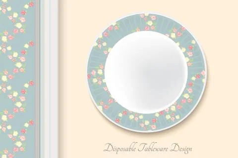 Decorative dishes template Stock Illustration