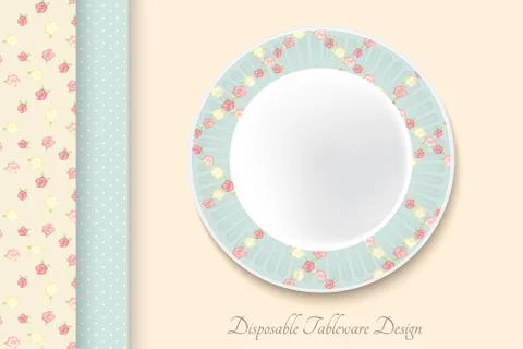Decorative dishes template Stock Illustration