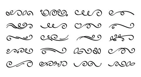Decorative divider flourish set Stock Illustration