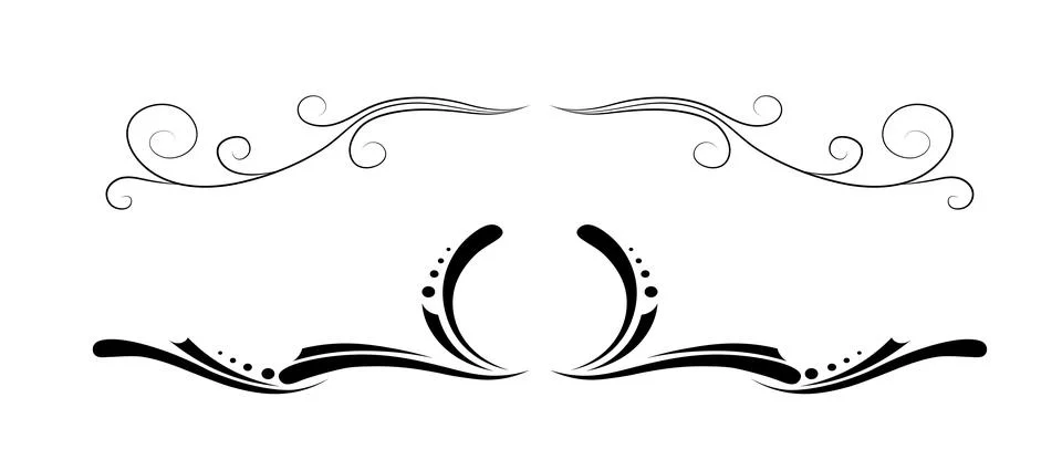 Decorative dividers set. Decorative elements in vintage victorian style. Trendy Stock Illustration
