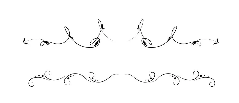 Decorative dividers set. Decorative elements in vintage victorian style. Trendy Stock Illustration