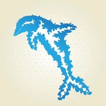 Decorative dolphin Stock Illustration