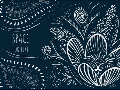 Decorative doodle flower - background with space for text Stock Illustration
