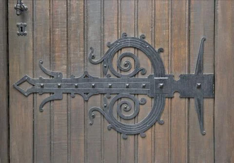 Decorative door hinge Stock Photos