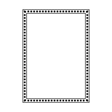 Decorative dotted Greek rectangle frame featuring minimal geometric ornamen.. Stock Illustration