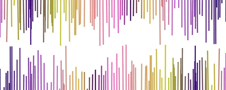 Decorative dotted line border set; Multicolored vertical bead pattern frame Stock Illustration