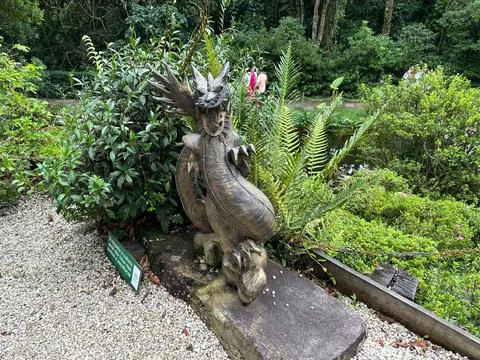 Decorative dragon statue in the garden Stock Photos