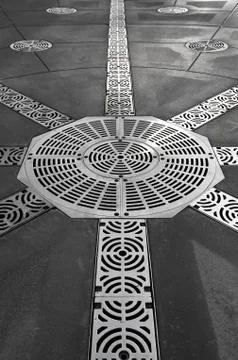 Decorative Drainage Grates Foto stock